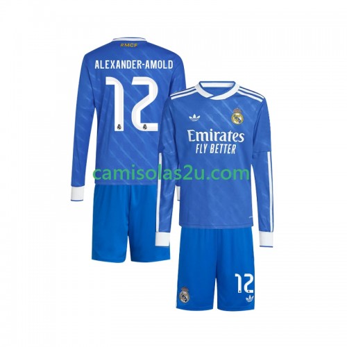 Camisolas de futebol Real Madrid Trent Alexander-Arnold 12 Criança Equipamento 3ª 2025/26 Manga Comprida Camisolas de futebol Real Madrid Trent Alexander-Arnold 12 Criança Equipamento 3ª 2025/26 Manga Comprida